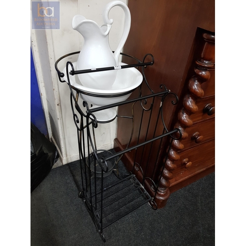 197 - WASH STAND AND TOWEL RAIL