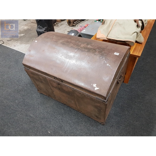 203 - LARGE ANTIQUE TIN TRUNK