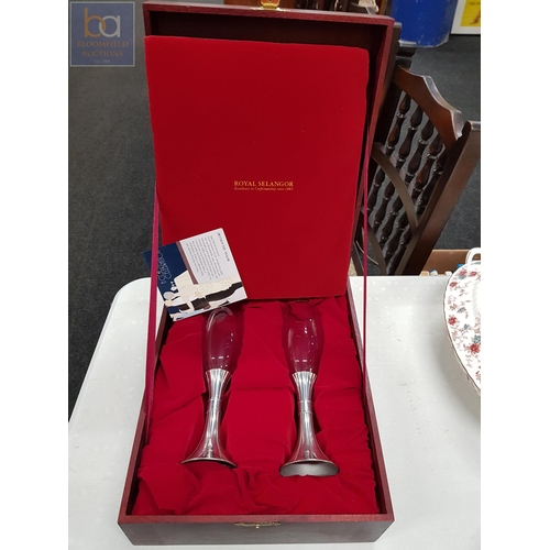 231 - PEWTER GLASSES IN PRESENTATION BOX