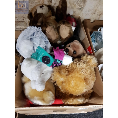 29 - BOX OF SOFT TOYS