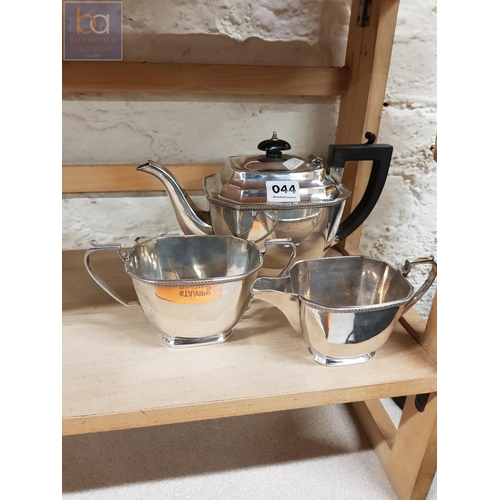 44 - 3 PIECE EPNS TEA SERVICE