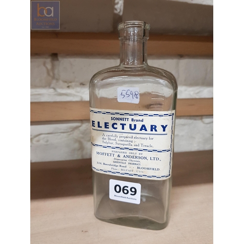 69 - ANTIQUE CHEMIST BOTTLE WITH EAST BELFAST CONNECTION