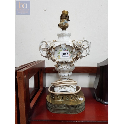 83 - ANTIQUE PORCELAIN LAMP BASE