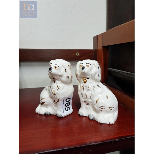 85 - PAIR OF STAFFORDSHIRE MINATURE DOGS