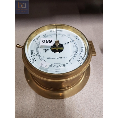 89 - BRASS CASED SHIPS COMPASS