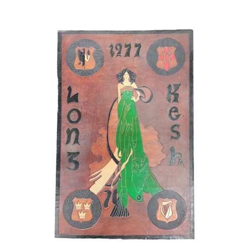 115 - REPUBLICAN PRISON ART - LEATHER ON BOARD LONG KESH 1977