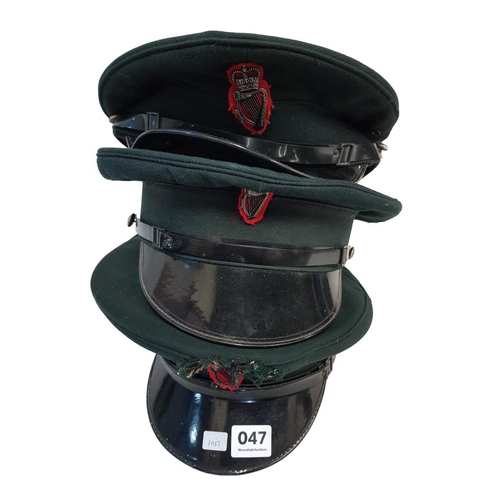 47 - 3 X ROYAL ULSTER CONSTABULARY PEAKED CAPS - CONSTABLE