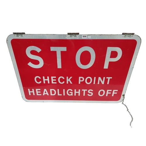 56 - HINGED BRITISH ARMY NI CHECKPOINT STOP SIGN