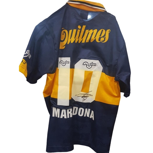 209 - MARADONA SIGNED BOCA JUNIORS SHIRT WITH CERTIFICATE OF AUTHENTICITY