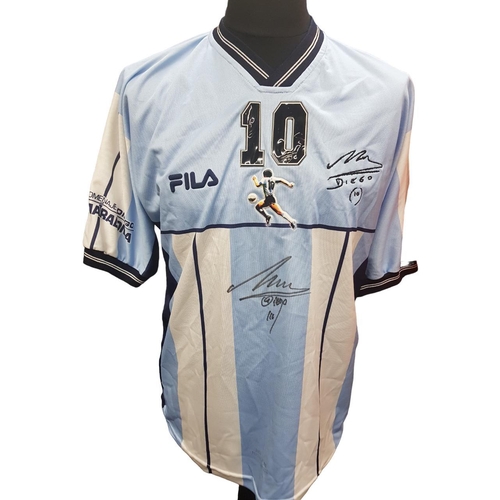 210 - THE WORLDS GREATEST COLLECTION 3 SIGNED SHIRTS - MARADONA, PELE AND CRUYFF ULTRA RARE WITH CERTIFICA... 