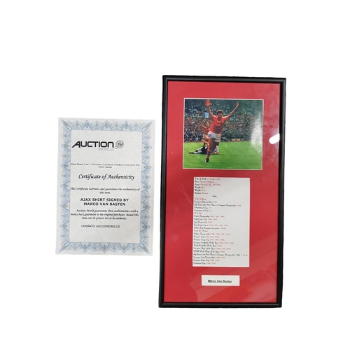 252 - FRAMED AJAX SHIRT SIGNED MARCO VAN BASTEN