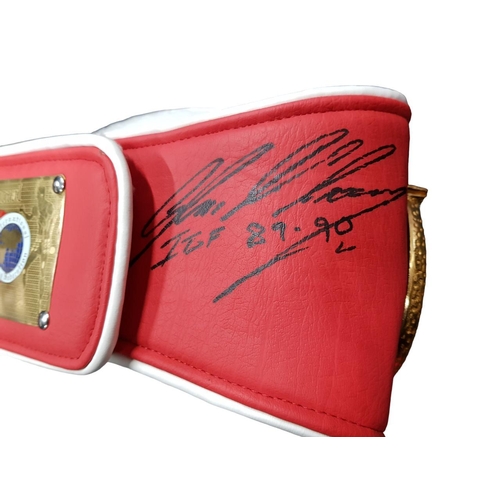 261 - I.B.F BELT SIGNED BY RICKY HATTON AND GLENN MCCRORY