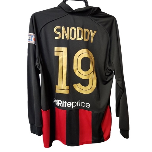 41 - CRUSADERS F.C MATCH WORN SHIRT 'SNODDY' 19 IRISH CUP FINAL 2013