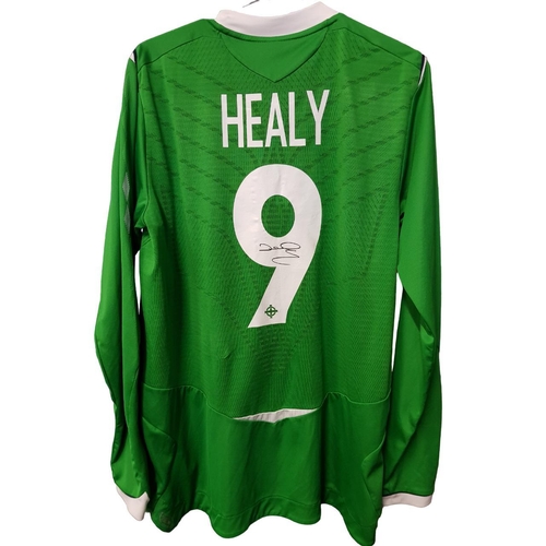 59 - NORTHERN IRELAND SHIRT POSSIBLY MATCH WORN AND SIGNED HEALY NO.9