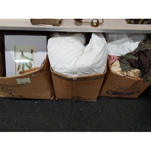 39 - 3 BOXES OF WEDDING DRESSES ETC