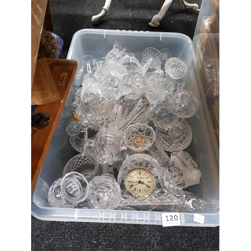 120 - LARGE QUANTITY OF CUT GLASS & OTHER GLASSWARE
