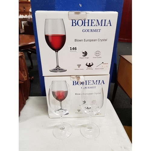 146 - 2 BOXES OF BOHEMIA GLASSES