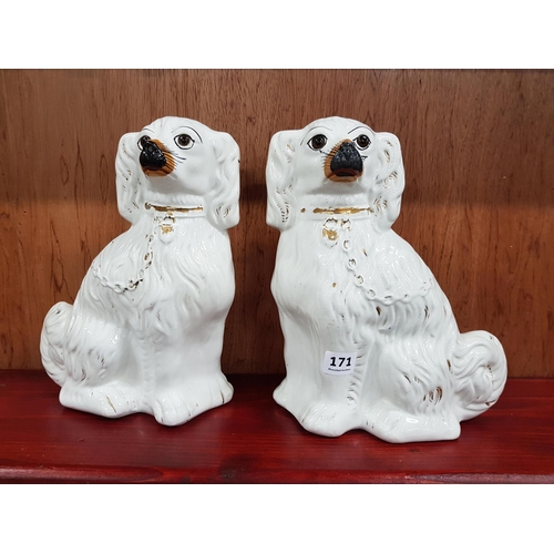 171 - PAIR OF STAFFORDSHIRE DOG FIGURES