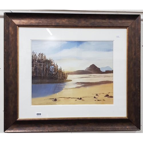 99 - LARGE FRAMED WATERCOLOUR MURLOUGH BAY BY WILLIAM TAYLOR