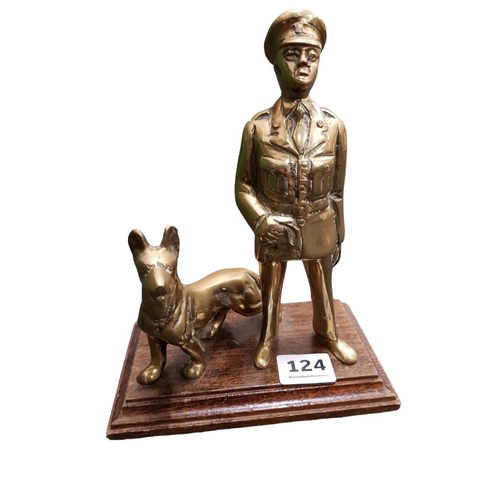 124 - BRASS ROYAL ULSTER CONSTABULARY DOG HANDLER FIGURE