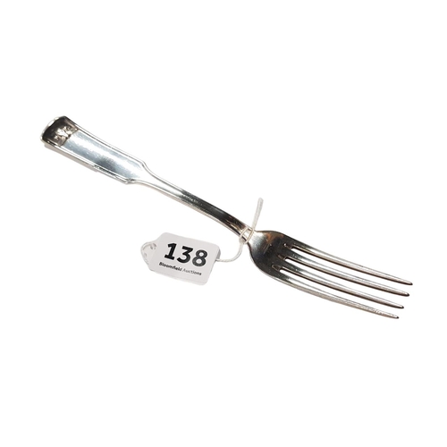 138 - BRUCKMANN SILVER DINNER FORK FROM ADOLF HITLER'S STAFF DINING WAGON 10 '244' ON SONDERZUG 'AMERIKA'