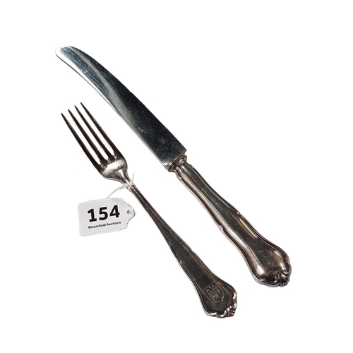 154 - WORLD WAR 2 THIRD REICH SILVER KNIFE AND FORK, WE BELIEVE THEM TO BE FROM HERMANN GORING'S YACHT. J.... 