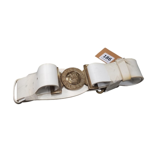 186 - GUARDS CEREMONIAL BELT AND BUCKLE