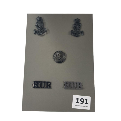 191 - ROYAL ULSTER RIFLES OFFICER COLLAR BADGES