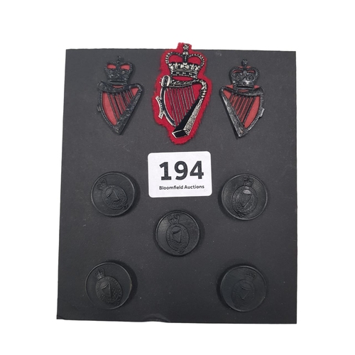 194 - ROYAL ULSTER CONSTABULARY BADGES AND BUTTONS