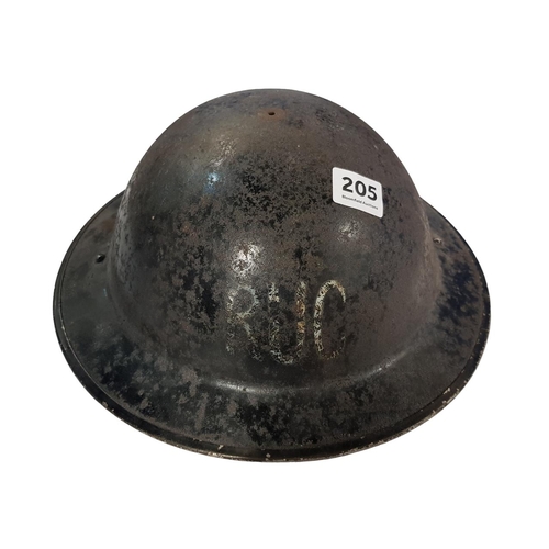 205 - ROYAL ULSTER CONSTABULARY WORLD WAR 2 STEEL HELMET