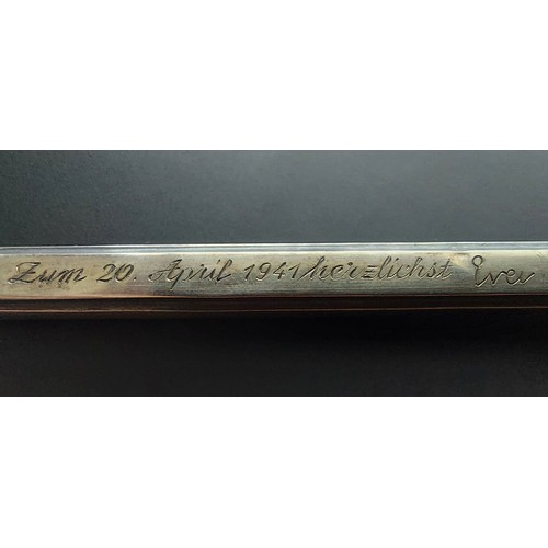 148 - PENCIL OWNED AND USED BY ADOLF HITLER GIVEN TO HIM BY EVA BRAUN ON HIS 52ND BIRTHDAY.  PENCIL IS WHI... 