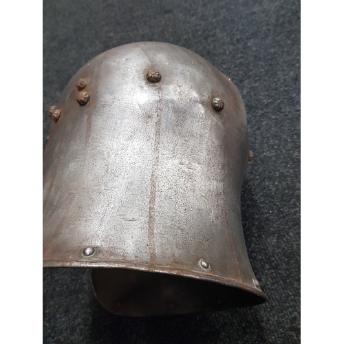 284 - HELMET AND 2 PIECES OF ARMOUR