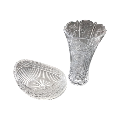 120 - LARGE CRYSTAL VASE AND BOWL