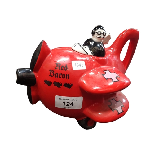 124 - CARLTONWARE RED BARON TEAPOT