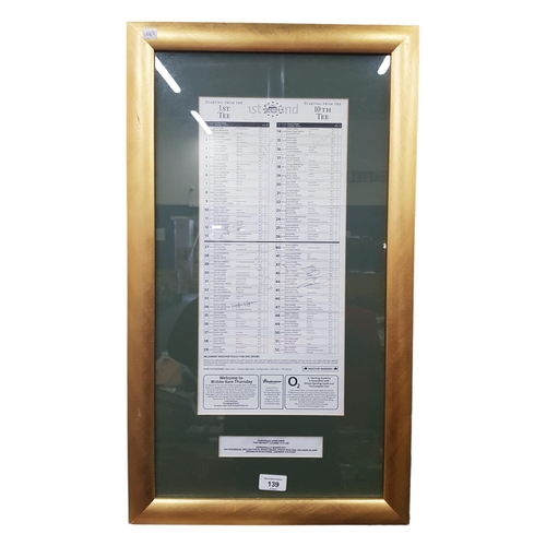 139 - FRAMED SIGNED EUROPEAN OPEN 2006 PLAYER CARD