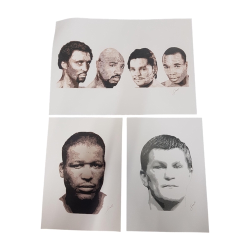 26 - QUANTITY OF PRINTS - RICKY HATTON, SUGAR RAY ROBINSON, TOMMY HEARNS, MARVIN HAGLAR, ROBERTO DORAN AN... 