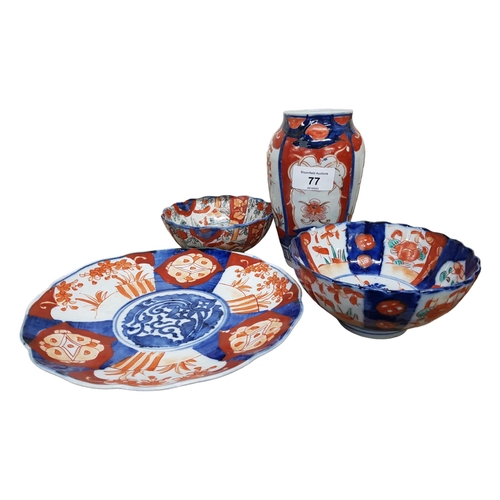 77 - 4 PIECES OF IMARI WARE