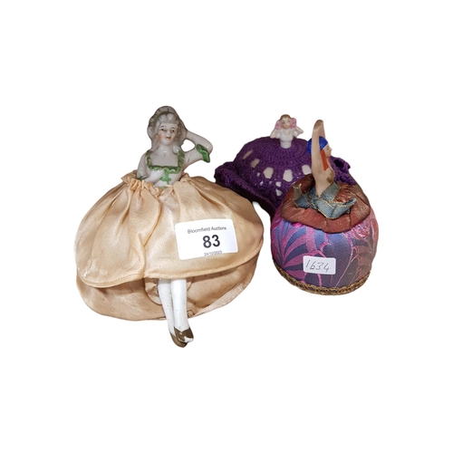 83 - 3 VICTORIAN LADY PIN CUSHIONS