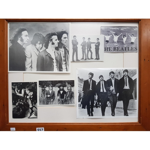 17 - FRAMED COLLAGE OF BEATLES PHOTOGRAPHS