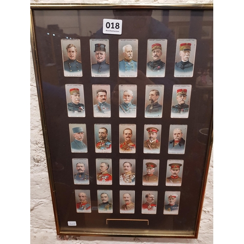 18 - FRAMED SET OF WILL'S CIGARETTE CARDS - ALLIED ARMY LEADERS