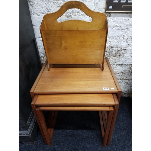 20 - MID CENTURY NEST OF TABLES & MAGAZINE RACK