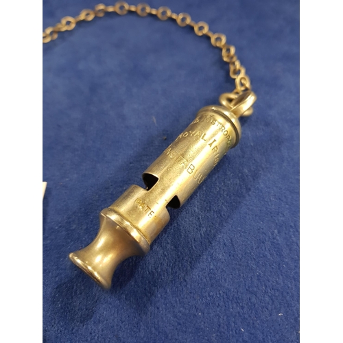 273 - OLD ROYAL IRISH CONSTABULARY WHISTLE & CHAIN