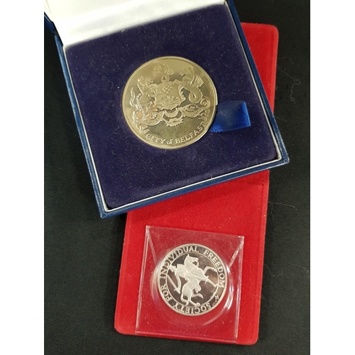 359 - SOCIETY FOR INDIVIDUAL FREEDOM MAGNA CARTA COIN AND CITY OF BELFAST COIN