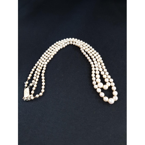 363 - NECKLACE OF REAL CULTURED PEARL WITH 9 CARAT GOLD CLASP