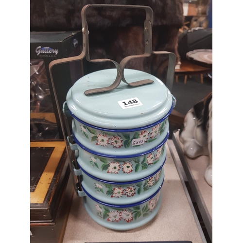 148 - VINTAGE ENAMEL CARRIER CONTAINERS