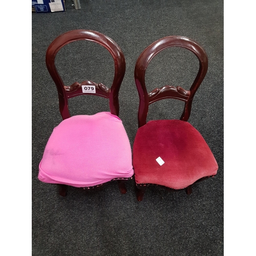 79 - PAIR OF MINIATURE BALLOON BACK CHAIRS