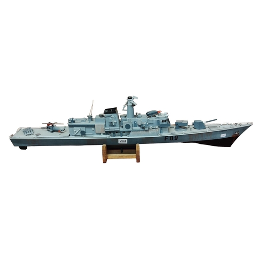 233 - LARGE SCRATCBUILT BATTLESHIP ZHUKOR F89