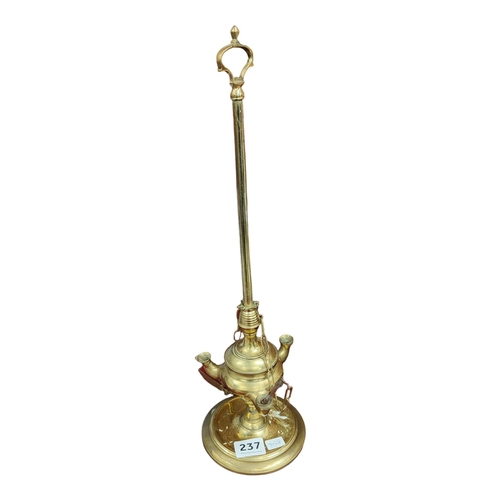 237 - EDWARDIAN BRASS LAMP