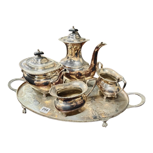 266 - 4 PEICE EPNS TEA SERVICE & TRAY