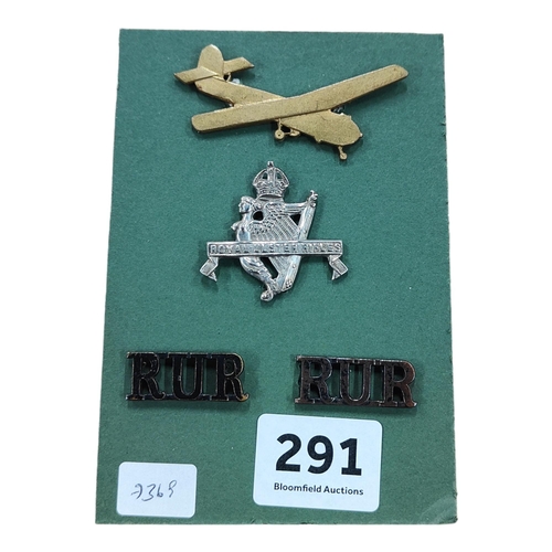 291 - ROYAL ULSTER RIFLES AIRBOURNE DIVISION COLLECTON OF BADGES